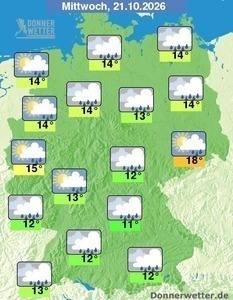 Regnerischer und tr&uuml;ber Mittwoch
