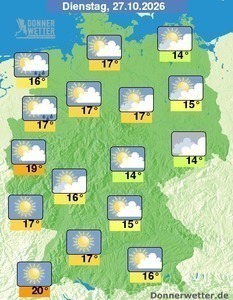 Azorenhochkeil bringt sp&uuml;rbar temperierte Luft und Sonnenschein